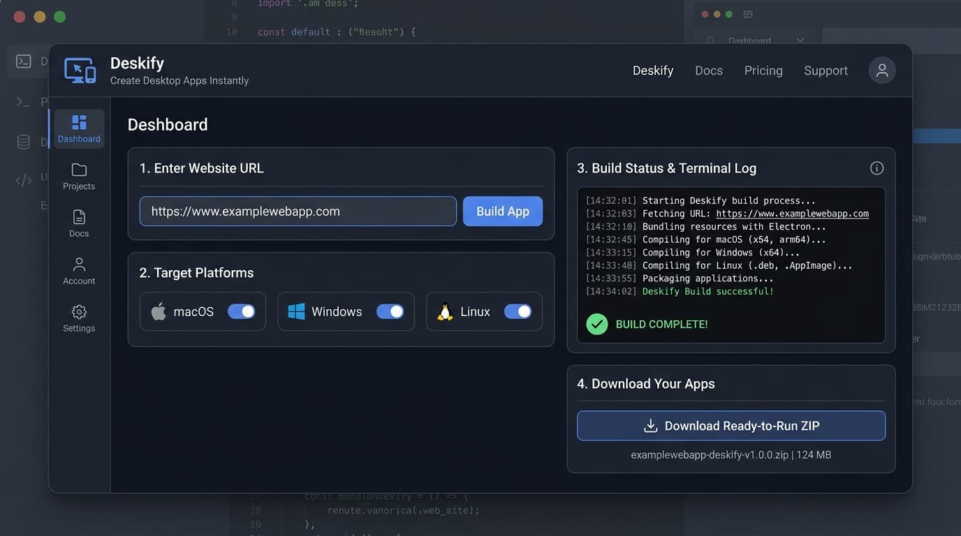 Deskify: Web-to-Desktop Generator