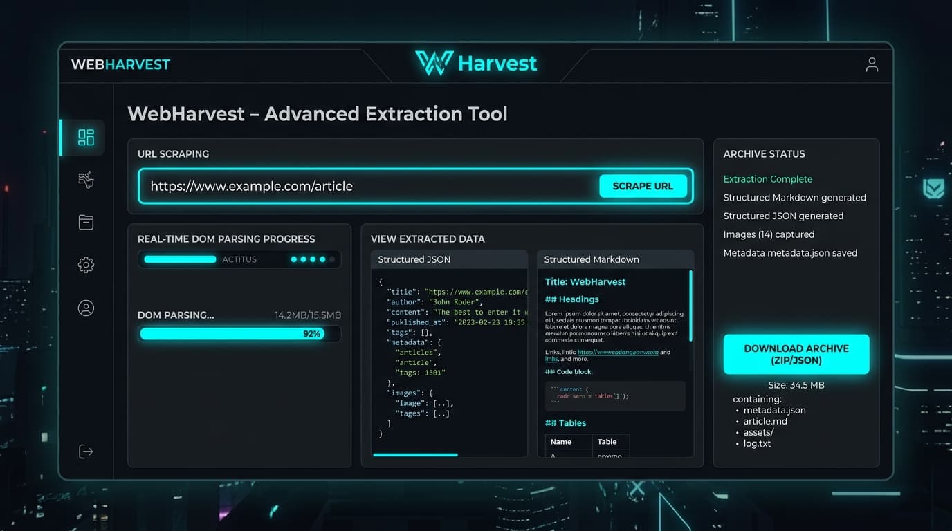 WebHarvest: High-Speed Web Scraper